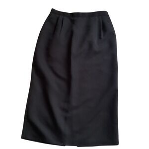 Michele New York Black Pleated Midi Pencil Skirt‎ Elastic Waist Size 16